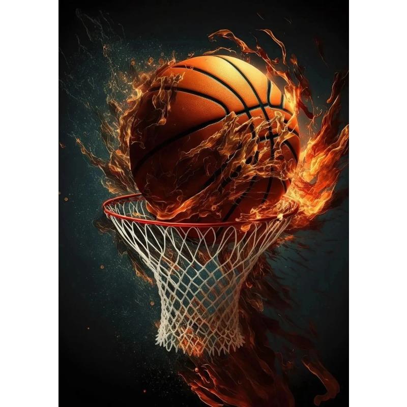 Nordic Colorful Sport Basketball Posters Prints Canvas Painting Sports Wall Art Picture for Kid Teen Boys Gift Room Gym Decor