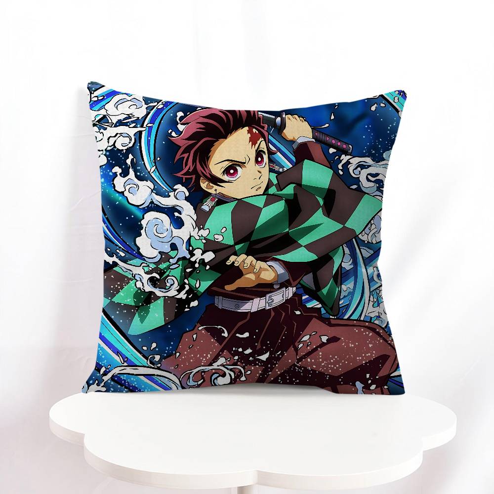 K-Kamado T-Tanjiro Office Cushion Pillowcase Car Cushion Cover45X45CM Lumbar Pillowcase Sofa Pillowcover