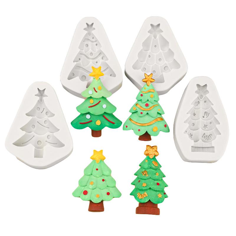 Multe Matrițe de Silicon pentru Tort Brad de Crăciun pentru Decorarea Scenei de Sărbătoare