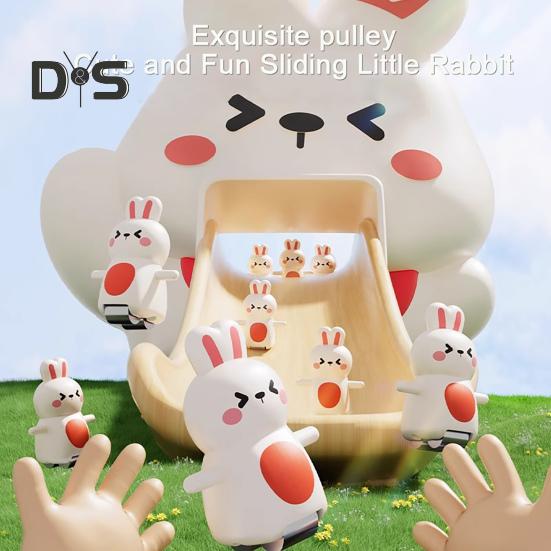Electric Animal Climbing Slide Toy with LED Light Music Kids Educational Automatic Dinosaur Rabbit Staircase Climbing Roller Coaster Sliding Track