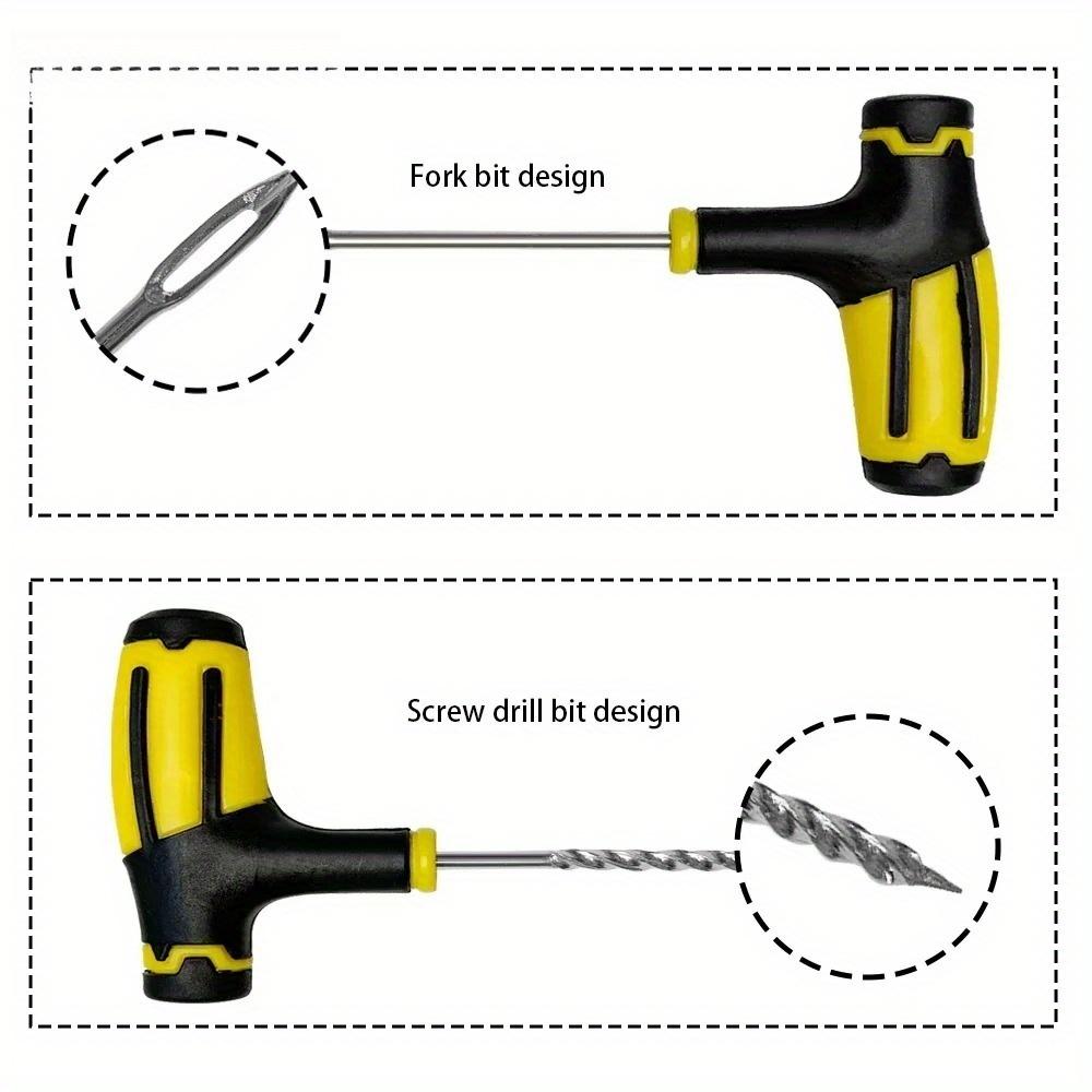 Emergency Tire Repair Kit - Universal Manual Tools with Repair Strips & Storage Box for Car Motorcycle Bicycle