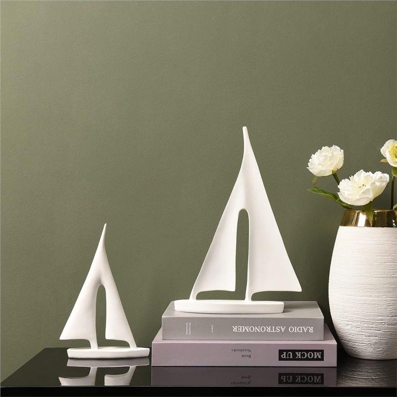 A74E-Sailboat Decor Ornament, Boat Decorations Statue Decor, Art Sculptures And Statues- Modern Sculptures Home Decor 1Set/2Pcs
