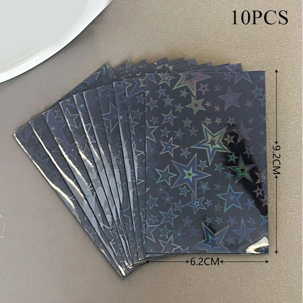 10 Pezzi/Confezione Custodie per Carte Ins Stelline Scintillanti Laser Toploader Custodie per Carte Fotocard Foto di Idol Custodia Protettiva