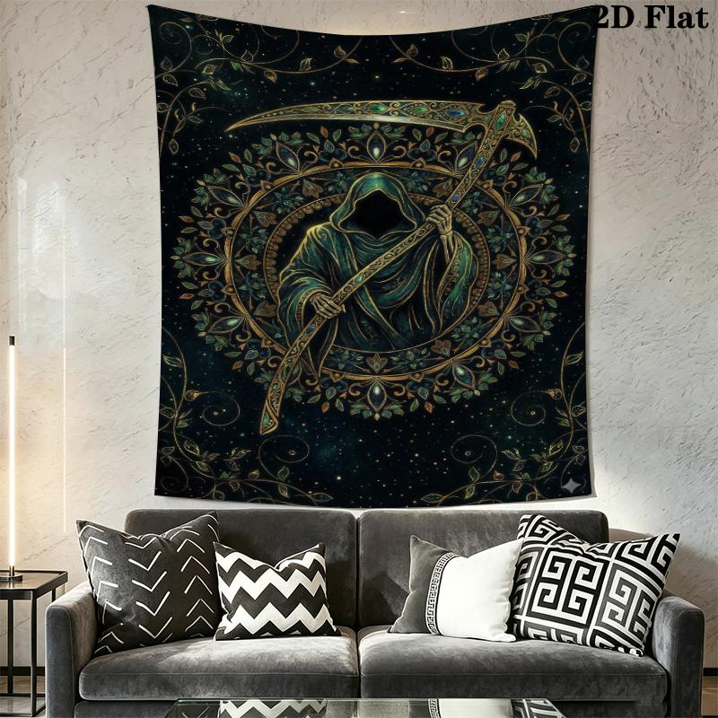Death Wall Tapestry Aesthetic Wall Hanging Printed Fabric Blanket Decorative Tapestries for Bedroom Living Room Home Decor