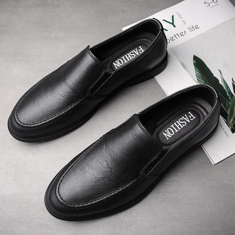 Business Men's Formal Leather Shoes Non Slip Casual Footwear Fashion Minimalist Loafers Comfortable Male Slip on Flats Moccasins