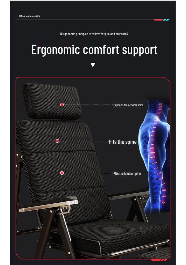 Adjustable Ergonomic Recliner Chair with Headrest and Foldable Backrest for Office and Dorm Rooms