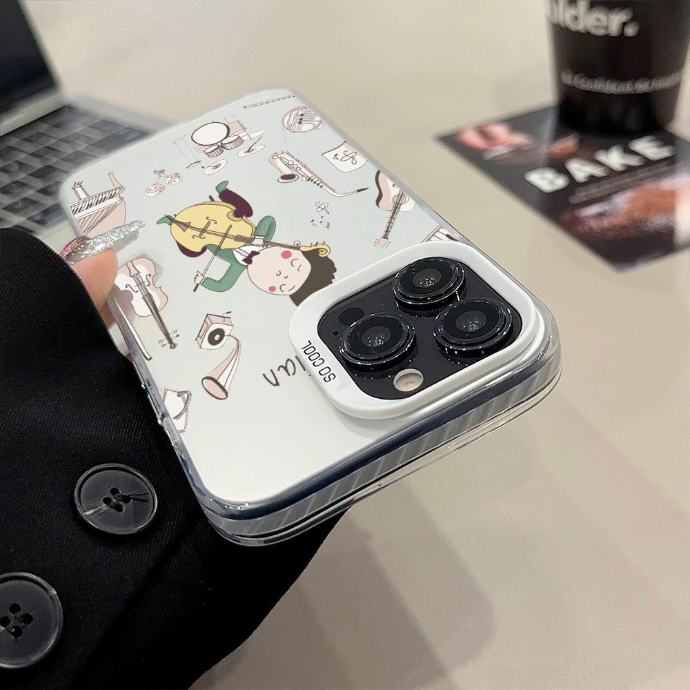 Cartoon Cute Profession Teacher Phone Case Matte Colored Silver For IPhone 17 15 14 16 13 12 11 Pro Max Plus XS X Shockproof Har