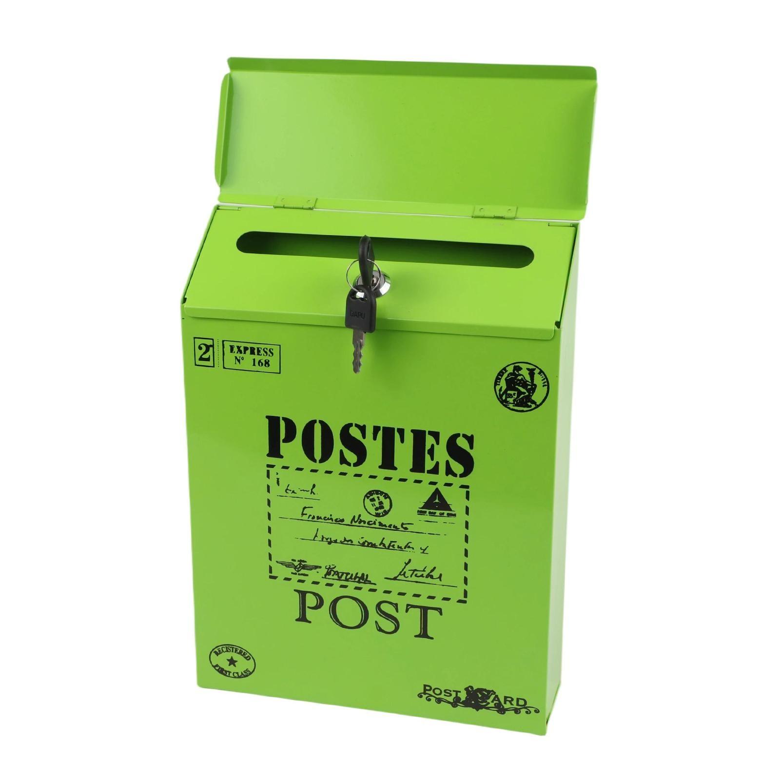 Vintage Mailbox Wall Mount Mailbox Lockable Design зелёный
