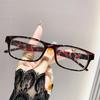1/0~+4.0 Leopard Print Reading Glasses Anti Blue Light Presbyopia Glasses Black Rectangular Frame for Elderly