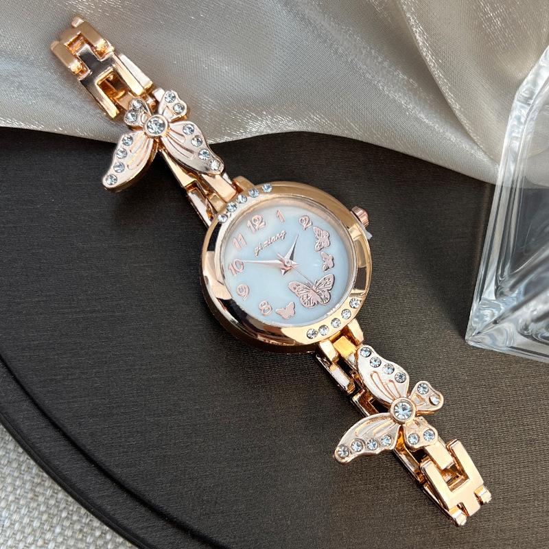 Butterfly Diamond Delicate Small Bracelet Watch Creative Digital Ladies Quartz Watch