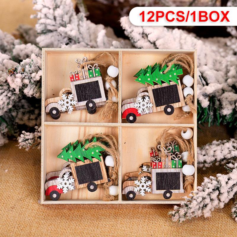 Wooden Christmas Pendant Merry Christmas Decoration for Home 2025 Navidad Xmas Tree Hanging Ornaments Kids Gifts New Year 2025