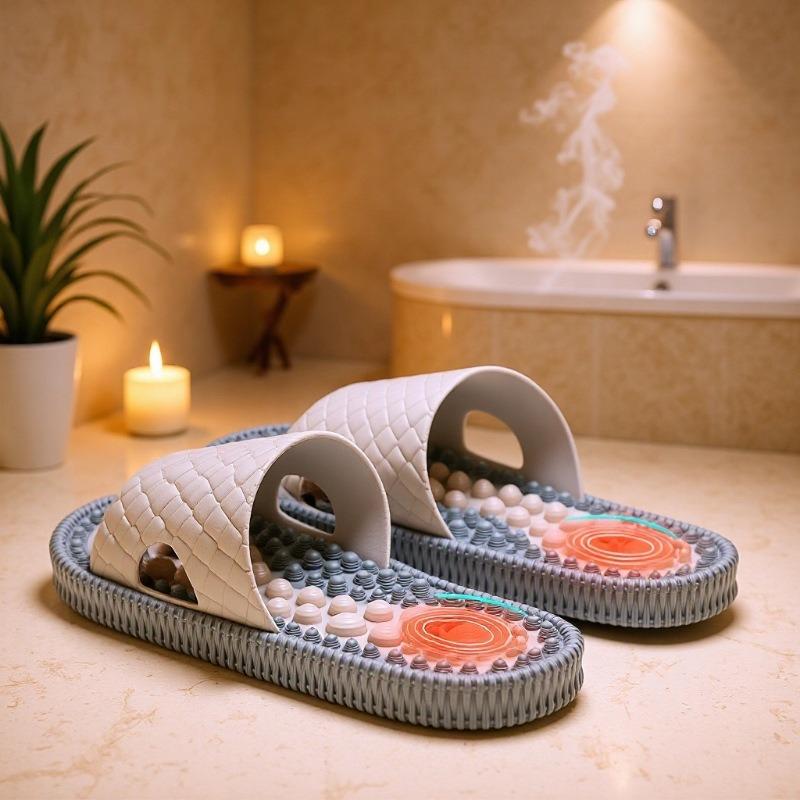 Men's Massage Acupressure Slippers - Non-Slip Sandals for Home Foot Therapy, Summer PVC Design