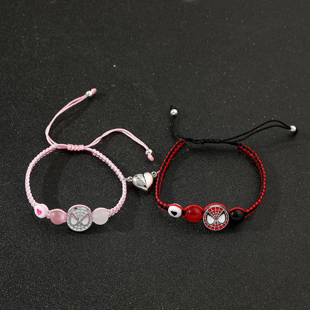 

Spiderman Friendship Bracelets Best Friend Bff Halloween Christmas Matching Rope Beads Chain Couples Bracelets New