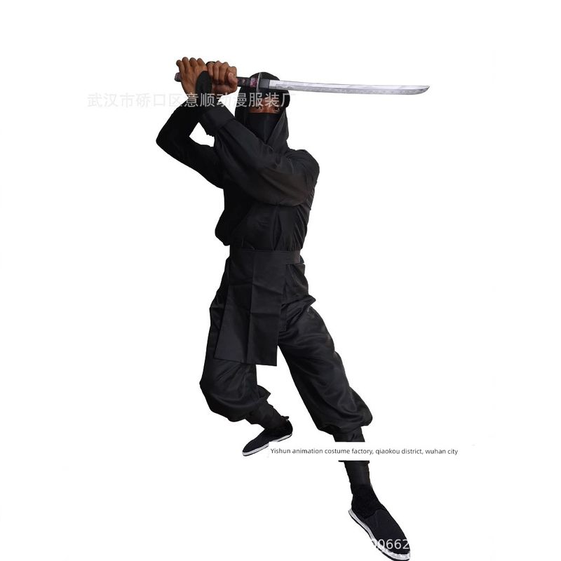 Black Ninja Costume Adult Uniform Set Japanese Samurai Role Play Halloween Costume Japanese Anime