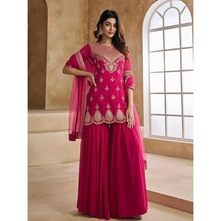 Indian Designer Party Wear Salwar Kameez Palazzo Set Women Bollywood Ethnic SC-22042A