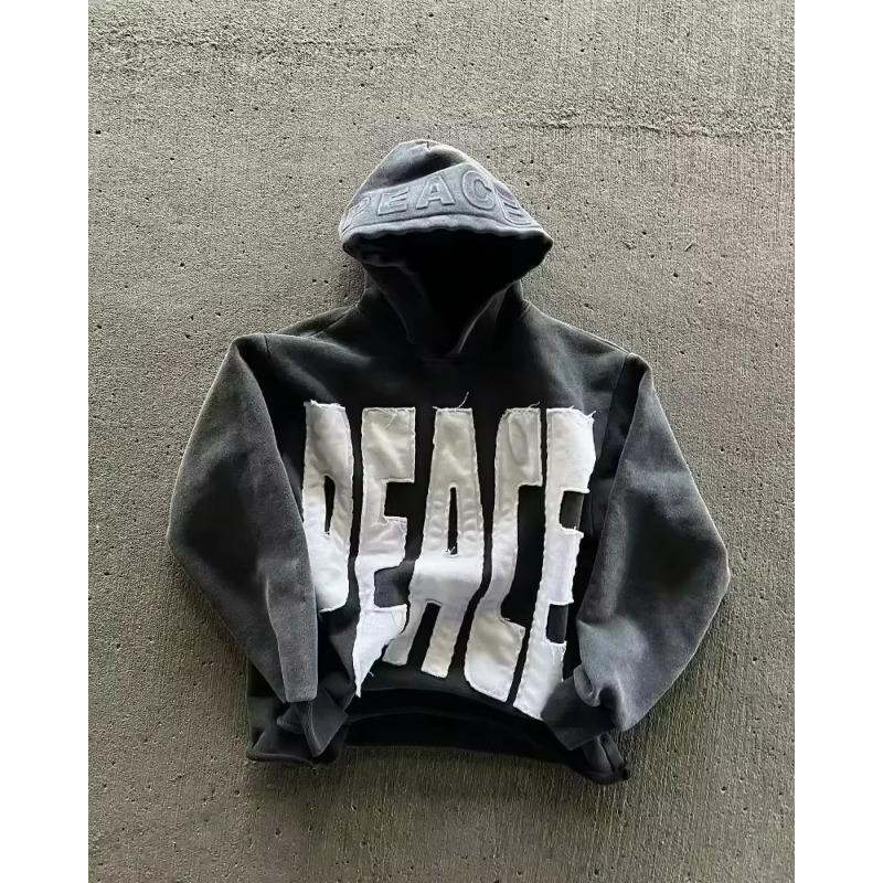 American New Fashion Oversized Pattern Printed Zipper Hooded Sweater Men Gothic Harajuku Hip Hop Popular Couple Hoodies