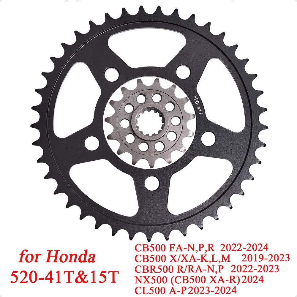 520 15T 41T Motor Bike Front Rear Sprocket Gear Wheel Cam for Honda CB500 -2024 CBR500 NX500 CL500