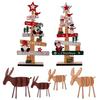 Iikuru Wooden Christmas Decoration Perfect for Home Mini and Reindeer 6-Piece Set, Decor, Trees, (YA278)