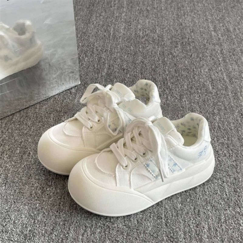 Korean Casual Board Shoes Women's New Spring and Autumn Platform Student with Skirt Bread Shoes