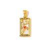 18k Gold Electroplated Stainless Steel Tarot Card Pendant - European & American Style, High-End Waterproof Design for Women