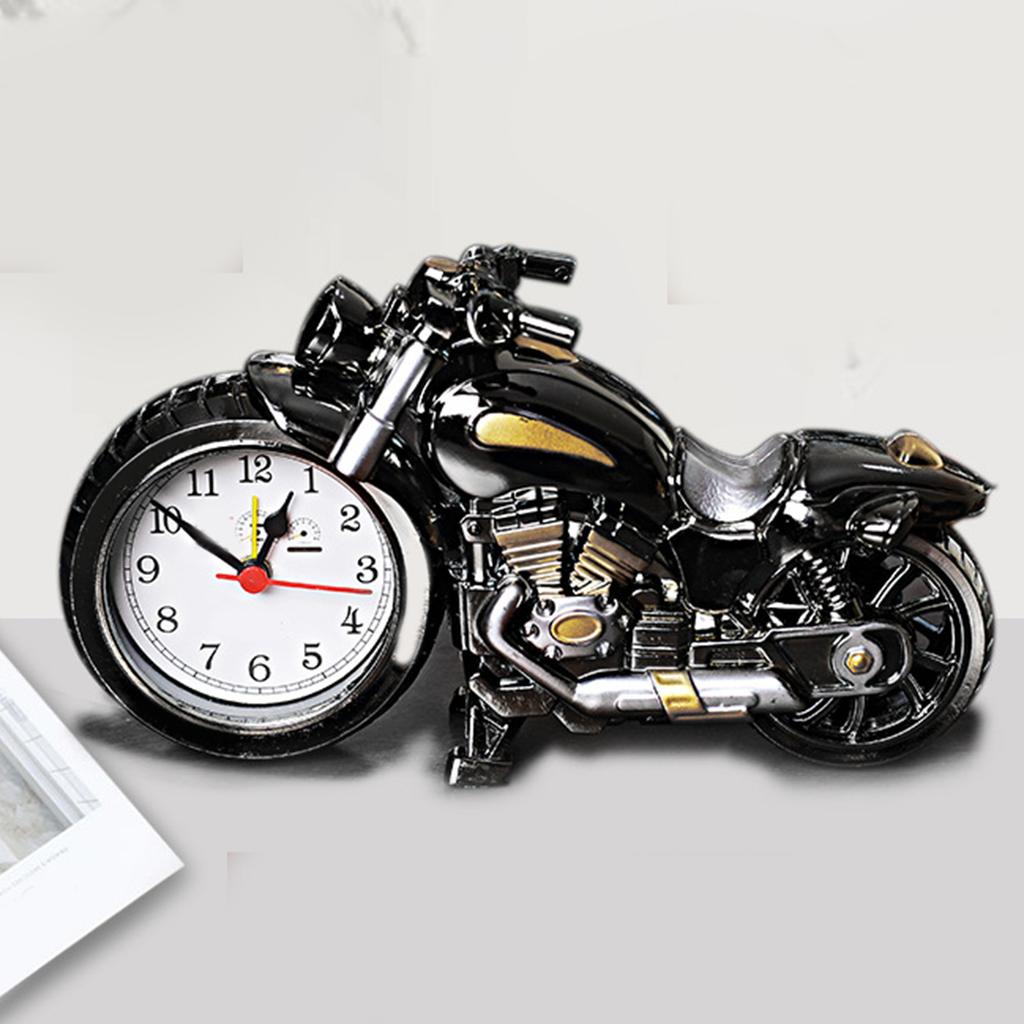 Budzik motocyklowy z tworzywa sztucznego, kwarcowy, zasilany bateriami, zabytkowy zegar biurkowy do domu i akademika