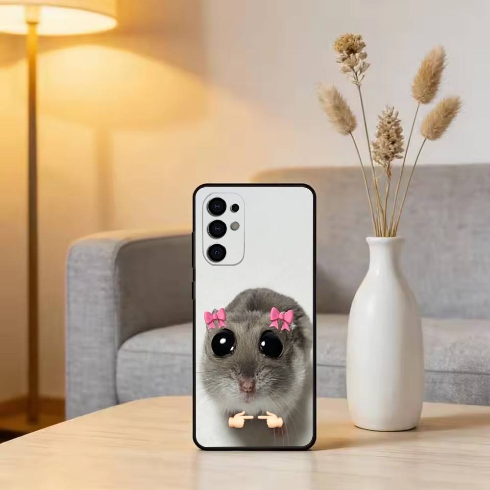 

S-Sad H-Hamster Meme Phone Case For Samsung S25,S24,S21,S22,S23,S30,Ultra,S20,Plus,Fe,Soft Silicone Black Cover Samsung S25ULTRA