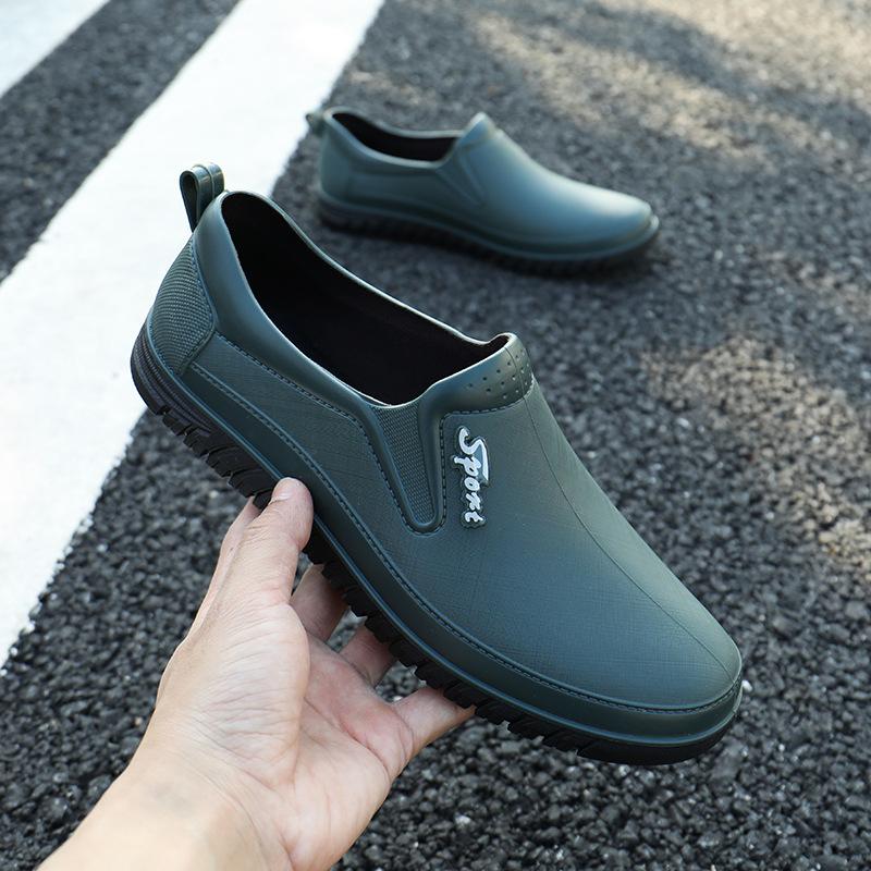 Spring and autumn rain shoes men's low-top short rain boots kitchen non-slip waterproof shoes construction site shoes men's thick-soled wear-resistant