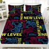 Game Controller Fitted Sheet Set 3D For Boys' Bedroom Decor Queen Size King Size Skin Friendly Washed Cotton Fitted Sheet
