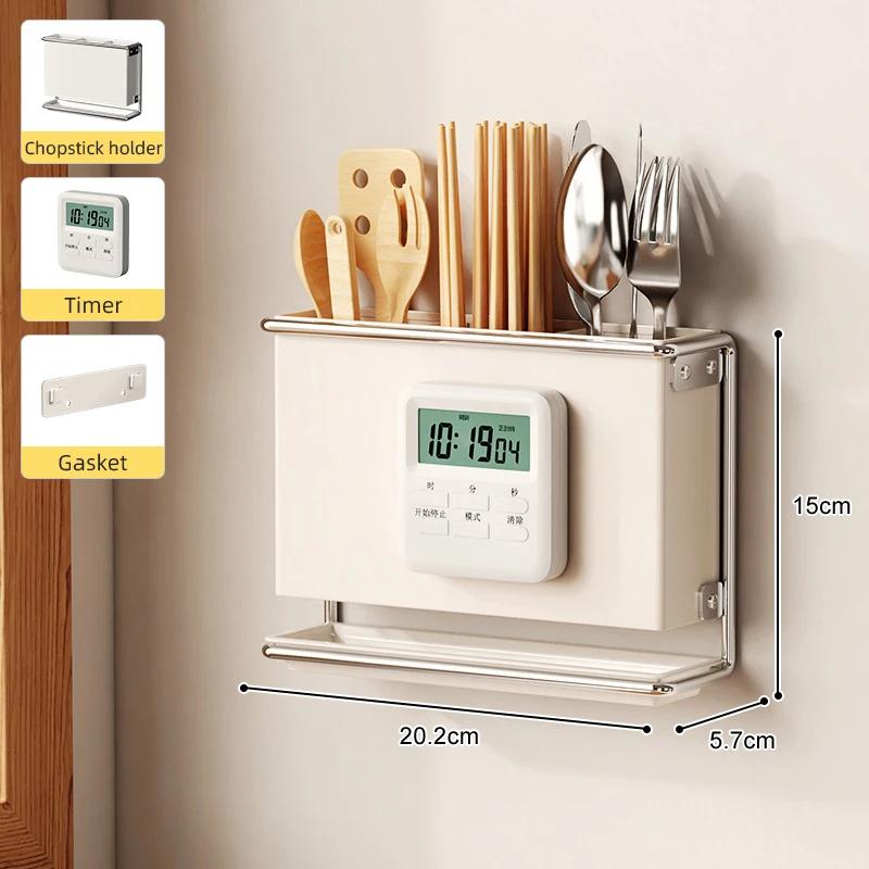 Kitchen Knife Drying Holder With Drainer Integrated Knives Chopsticks Fork Spoon Storage Rack Sink Utensils Organizer Container