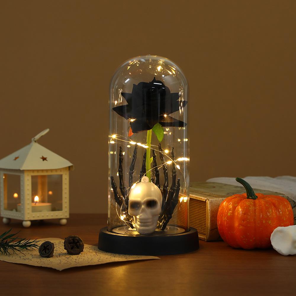 European and American New Halloween-themed Immortal Flower Ornament Holiday Gift Glass Cover Decorative Acrylic