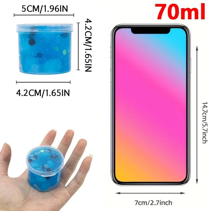 GB9-70/300ml Große Kapazität Knuspriges Slime-Set Vorgefertigtes Kristall-Slime-Set Superweiches und Nichtklebriges Gelee-Würfel-Slime Partygeschenk