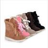 Autumn and Winter New Snow Boots Woman Warm Lace Up Anti-skid Medium Tube Boots Large Size Casual Flat Shoes Woman 458
