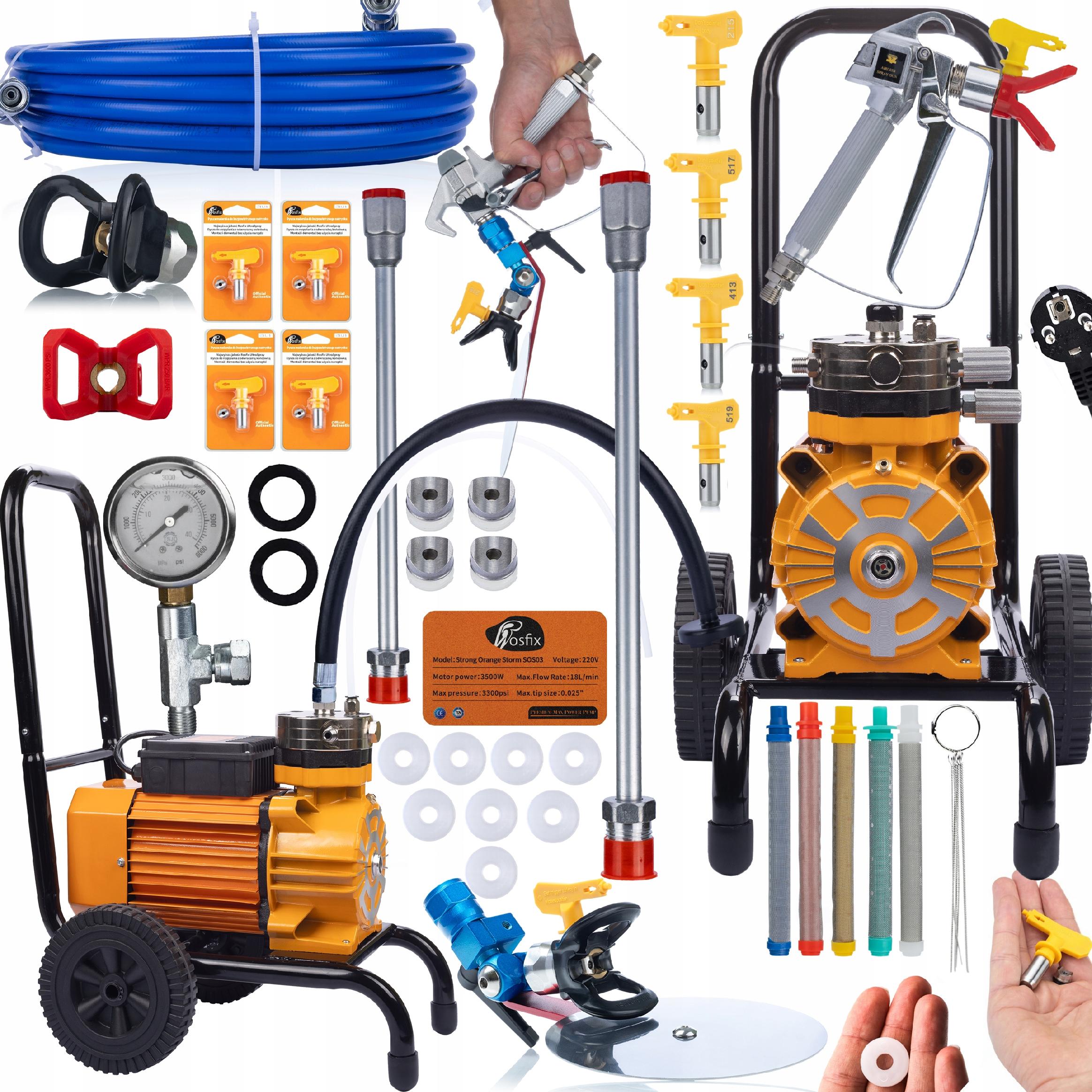 

Rosfix Agregat Malarski Strong Orange Storm SOS03 – Profesjonalne Malowanie | 3500W | Zestaw Akcesoriów PACK-MAX3