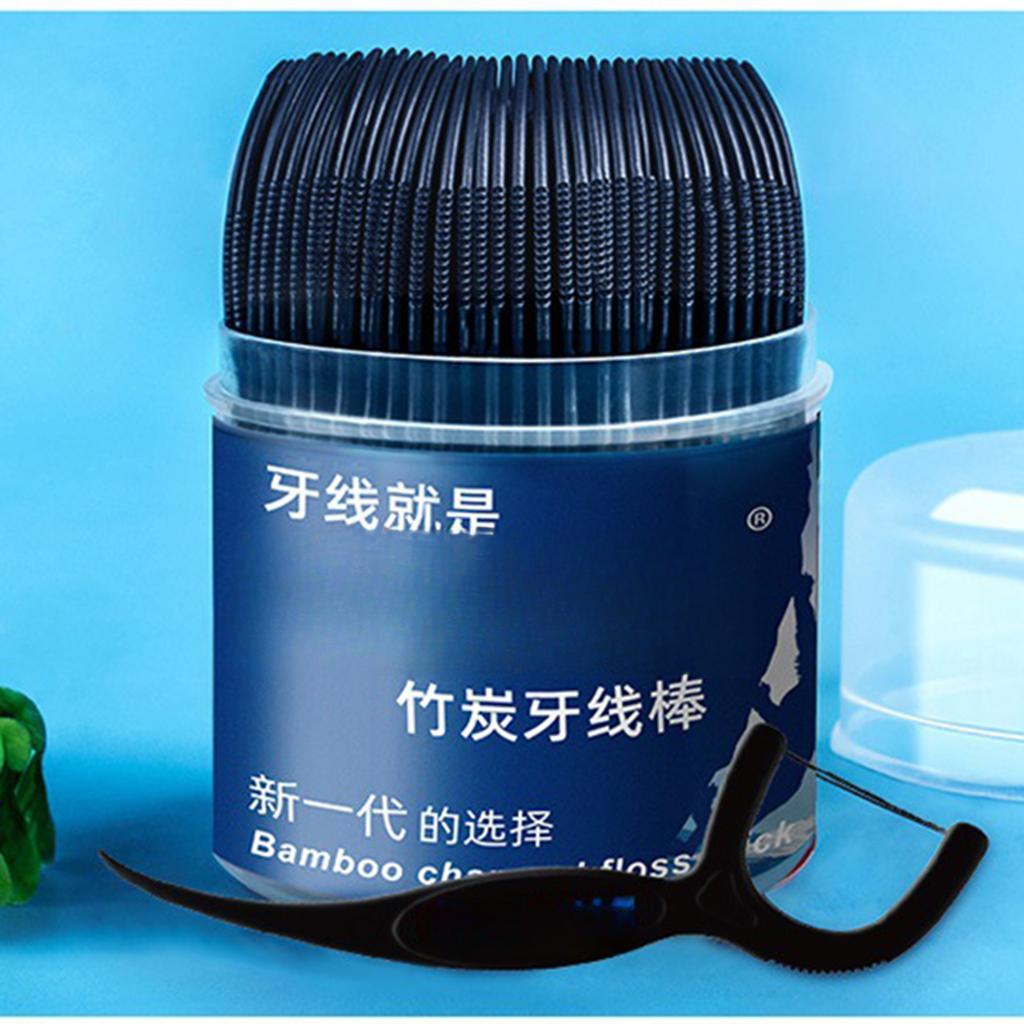 50pcs Toothpick 2-In-1 Dental Floss Picks High Toughness Interdental Brush Teeth Stick Tongue Scraper Oral Care Tools Professional Toothpicks Sticks