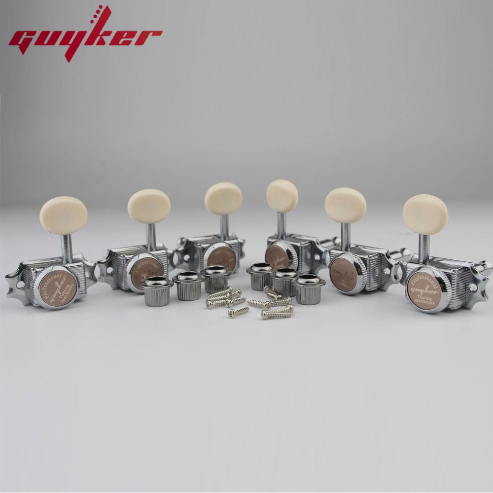 1 Set 3R3L Guyker Cream Handle Lock String Tuners Vintage Tuners Machine Heads Tuners Chrome