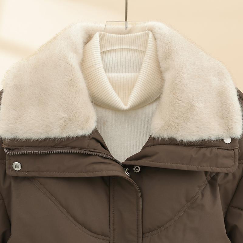 Fashion Woman Winter Coats Faux Fur Collar Casual Thick Warm Short Parkas Women Jackets