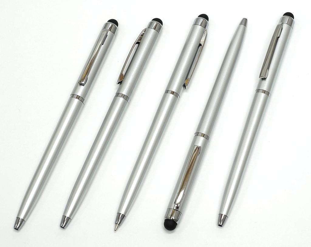 Kompaktowe piórnik zapinane na zamek z rysikiem dotykowym i dotykowym długopisem kulkowym Slim z obrotowym mechanizmem do smartfona (T23-S708-TP02)