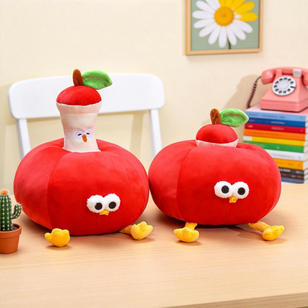Apple Chick Plush Toy With Pp Cotton Fill For Kids Birthday Gift