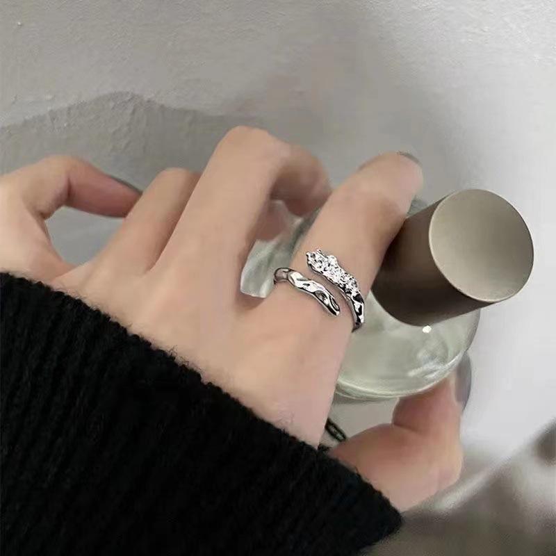 Verstellbares Ring-Set im koreanischen Stil für Damen - Enthält offene Zeigefinger- und Kettenringe