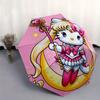 1pc Sailor Moon Hello Kitty Pattern Beautiful Looking Automatic Folding Umbrella, 3 Folding, 8 Pole Frame Design, Durable and Suitable for Travel and