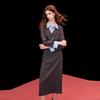 Sancai Women's Faux Two-Piece Cardigan & Skirt Set