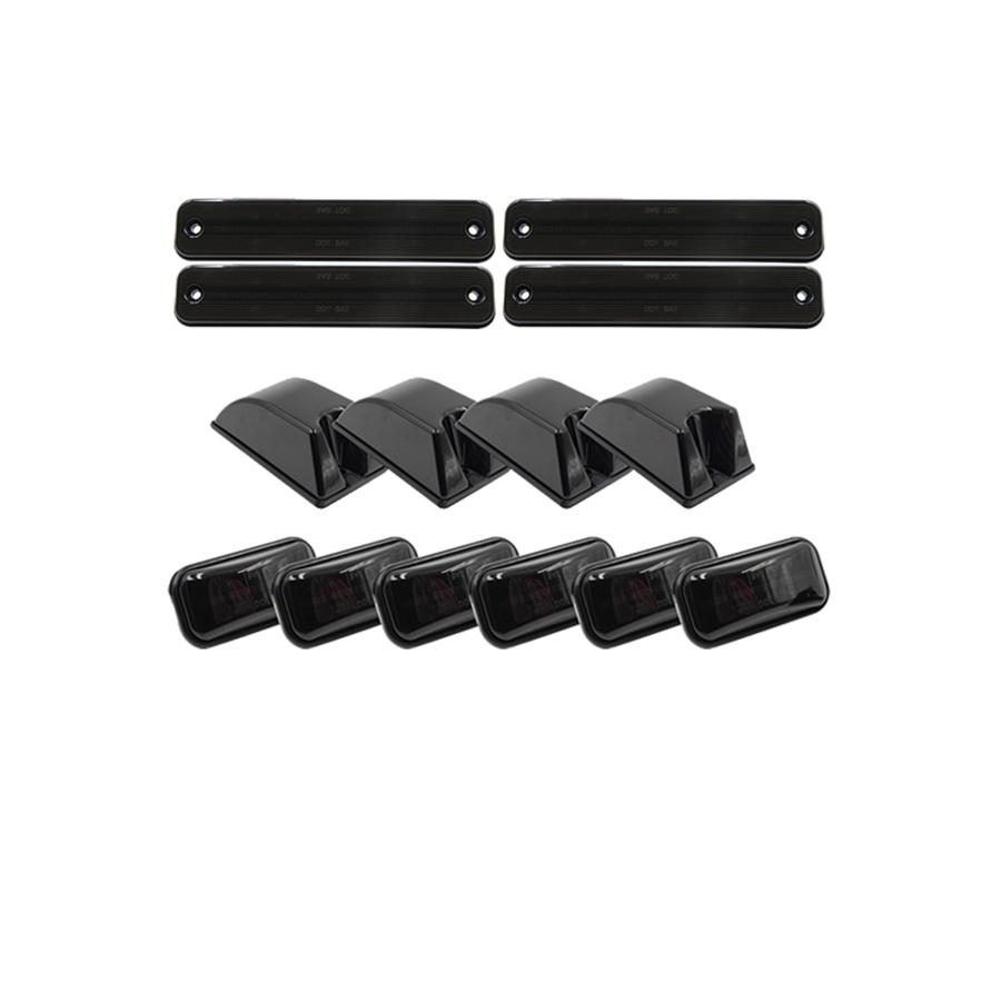 For Hummer H2 2003-2009 Smoked LED Top Roof Cab Marker Light + Front Rear LED Side Marker Light Signal Lamp 14pcs/set
