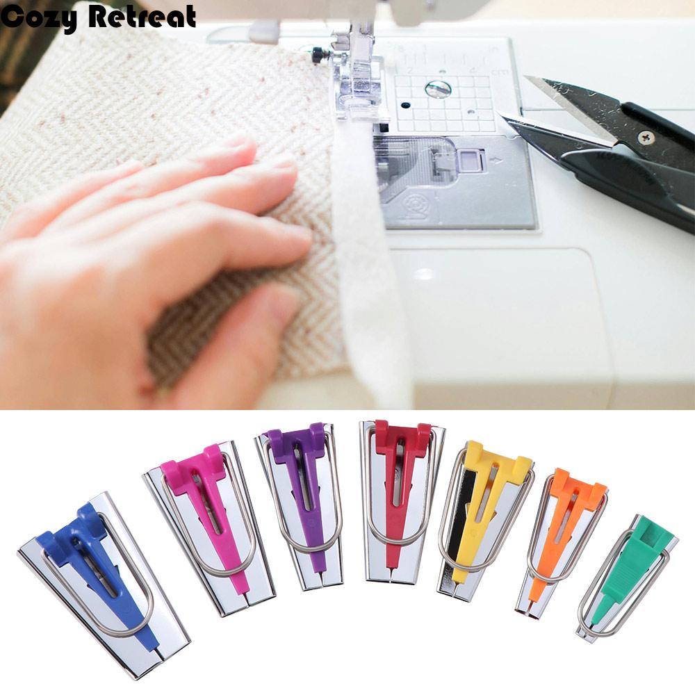 3/4/5/6/7Pcs 7 Sizes Bias Tape Maker Set Non-Slip Versatile Size Range Bias Binding Tape Making Tool with Edge Binding Roller