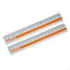   Pack Of 2 15cm Aluminum Straight Ruler With Anti Slip Grip And Clear Marking
