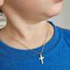 Custom Engraved Name Gold Plated Cross Necklace For Kids Girls Boys Personalized Children Jewelry Gifts