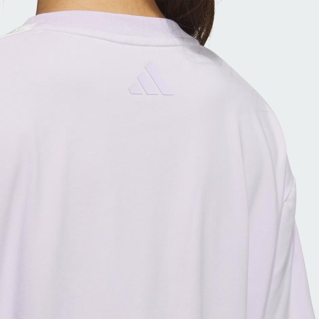 Adidas Sports Lifestyle Series Casual Woven Short Sleeve T-Shirt Women T-Shirts Light-Purple JZ4159