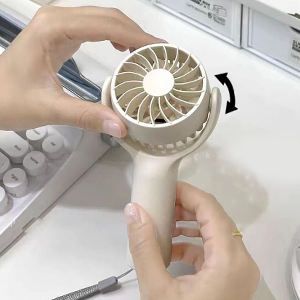 Mini Handventilator Multifunktion Leise 3 Geschwindigkeiten Einstellbar Starker Wind Tragbar Kleiner Tischventilator für