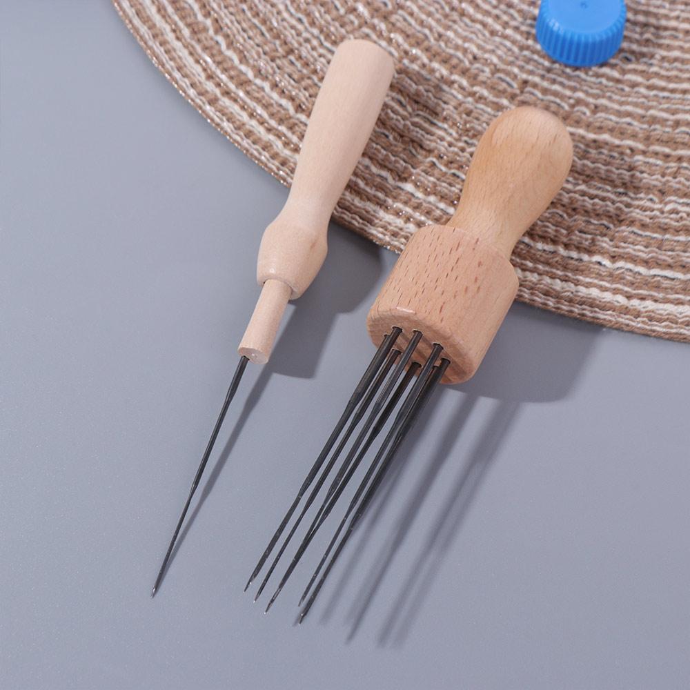 34Pcs/Set Wooden Handle Felting Needles with Bottle Wool Felting Needles Kit Needle Felting Tools