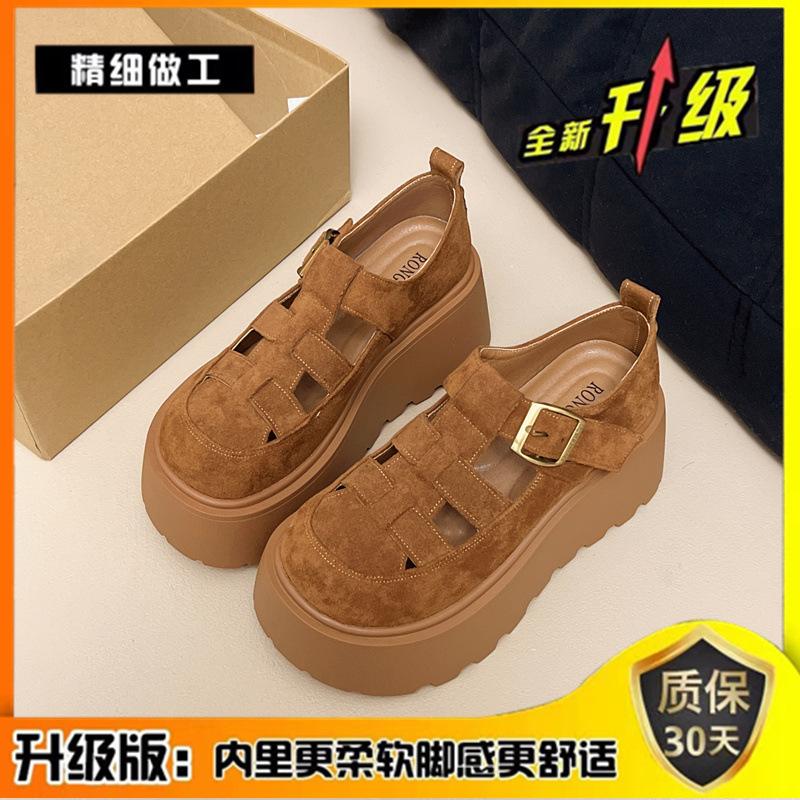 Roman sandals women's summer wear 2025 new fashionable and versatile high-end bag head single shoes popular love small leather shoes