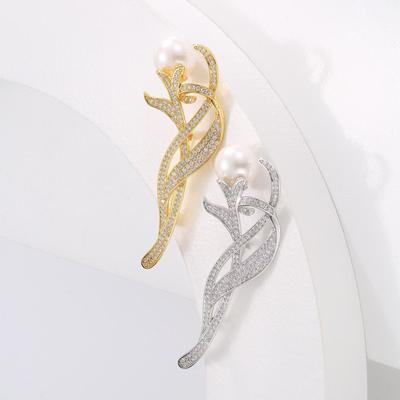 Natural Freshwater Pearl Brooch High-End Design Corsage High-End Versatile Blazer Pin Accessories